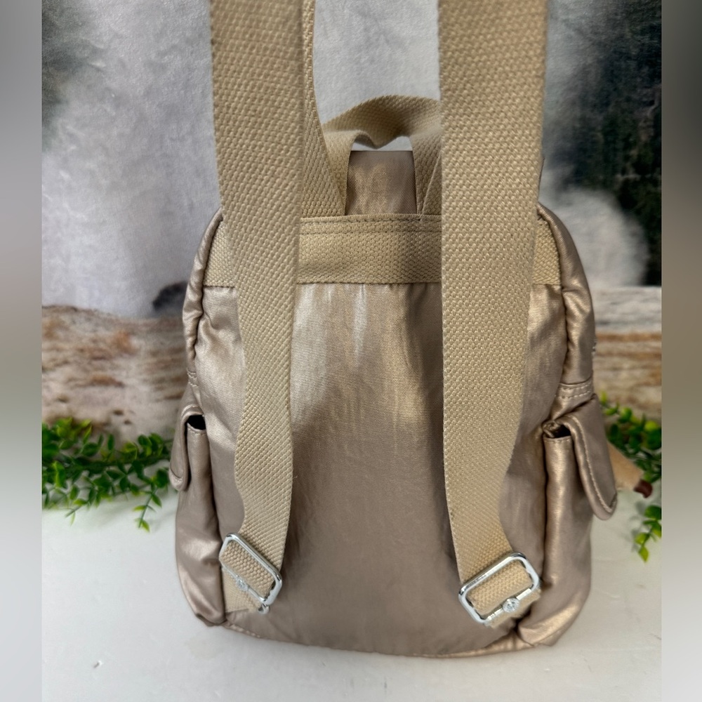 Kipling Ravier Medium Backpack Sparkle Gold - Picture 2 of 7